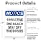 Signmission Conserve The Beach Stay Off The Dunes, 18 in W x Rectangle, Aluminum OS-2PACK-NS-A-1824-V-10792 - alternate 3